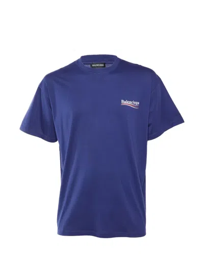 Pre-owned Balenciaga Political Logo T-shirt In Blue