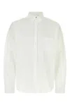 Balenciaga Cotton Shirt With Button-down Collar And Pocket In White
