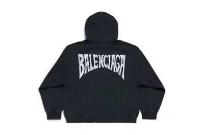 Pre-owned Balenciaga Political Stencil Oversized Hoodie Black/white