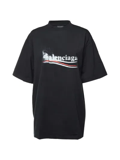 Pre-owned Balenciaga Political Stencil T-shirt In Black