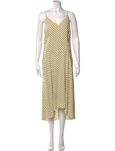 Pre-owned Balenciaga Polka Dot Print Long Dress In Neutral