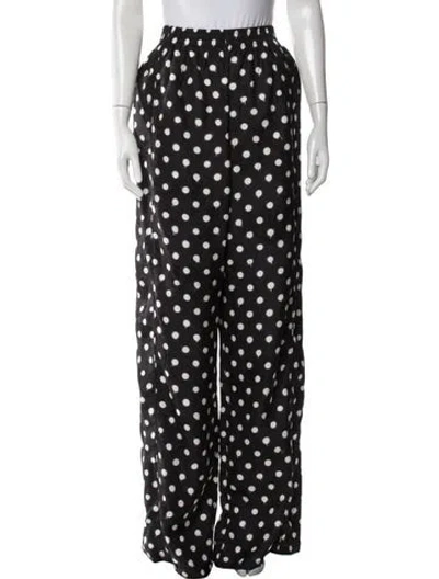 Pre-owned Balenciaga Polka Dot Print Wide Leg Pants W/ Tags In Black