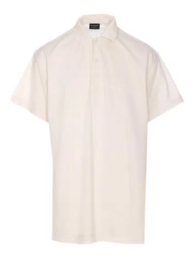 Balenciaga Oversize Fit Short Sleeves Polo Shirt In White