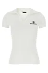 Balenciaga Collared Neck Ribbed Texture Short Sleeves Polo In White