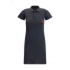 Balenciaga Black Mini Dress With Polo Shirt Style Collar And Logo Detail On The Front In Cotton Woma