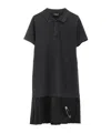 Balenciaga Black Layered Dress With Polo Shirt Style Collar And Safety Pin Detail In Cotton Woman In Black
