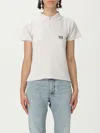 Balenciaga Light Grey Logo Cotton Polo Shirt In Gray