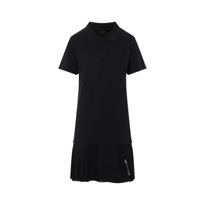 Balenciaga Polo-style Mini Dress With Pleated Skirt In Black