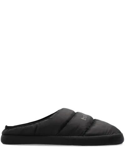 Balenciaga Polyamide And Fleece Alaska Slipper Shoes In Black