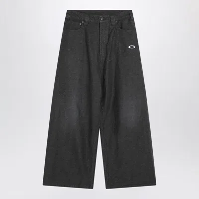 Balenciaga Logo Patch Wide-leg Jeans In Multi