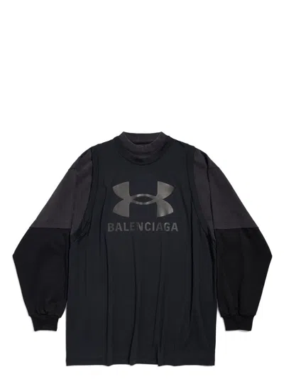 Balenciaga Polyester And Cottonx Under Armour Layered Oversize T-shirt In Black