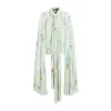 Balenciaga Cloak-inspired Floral Print Blouse In Green