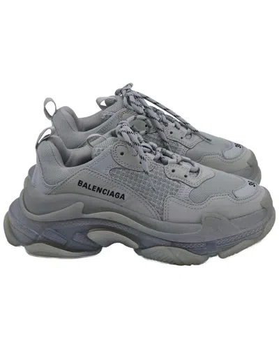 Balenciaga Polyester Clear Sole Triple S Sneaker (authentic Pre-loved) In Gray