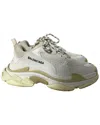 Balenciaga Triple S Sneakers In White Polyester In Green