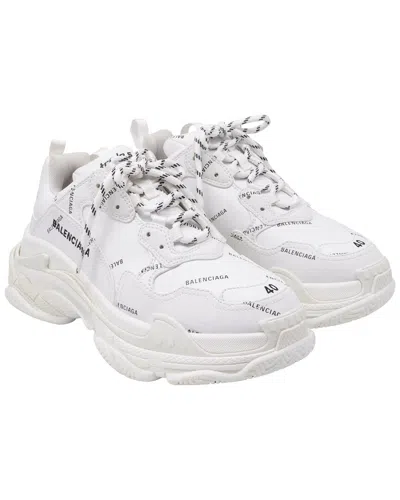 Pre-owned Balenciaga Polyurethane Triple S All Over Logo Sneaker (authentic Pre-loved)