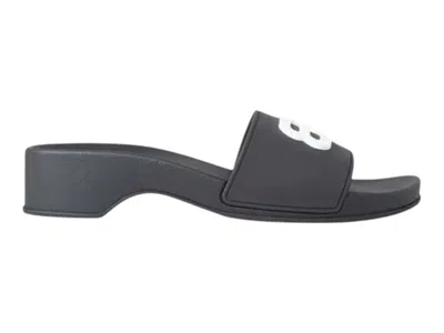 Pre-owned Balenciaga Pool Bb Wedge Sandal Black White (women's) Sneakers In Multi