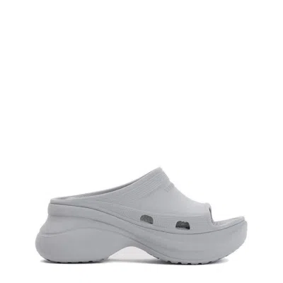Balenciaga Pool Crocs Sandals In Grey