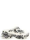 Balenciaga Black Pool Crocs Slide For Women In White/black