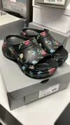 Balenciaga Floral Pattern Rubber Pool Slide Sandals In Gray