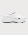 Balenciaga X Crocs Logo-embossed Platform Slides In 9000 White