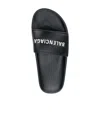 Balenciaga Slide Sandals With Open Toe And Flat Sole In Black