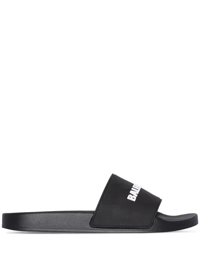 Balenciaga Pool Slide Bal Logo In Black