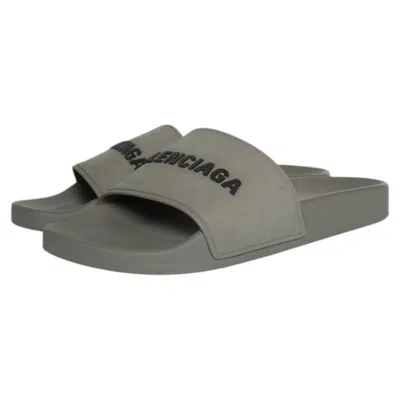 Pre-owned Balenciaga , Pool Slide Bi Rub Lo In Grey In Gray