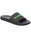 Balenciaga Embossed Logo Pool Slides In Black