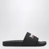 Balenciaga Embossed Logo Slip-on Sandals With Moulded Footbed In Black