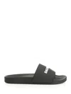 Balenciaga Pool Slide Sandal Sandals Black In Silver