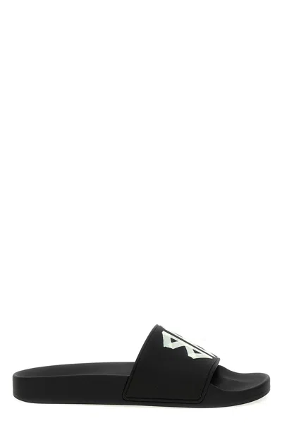 Balenciaga Slide Sandals With Open Toe And Flat Sole In Black