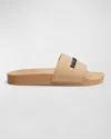 Balenciaga Logo Slide In 9710 Beige/black