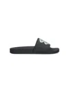 Balenciaga Black Sandals With Maxi Contrasting Logo In Tech Fabric Man In Black