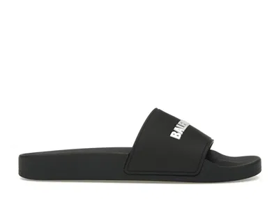 Pre-owned Balenciaga Pool Slide (women's) Sneakers In Black/white