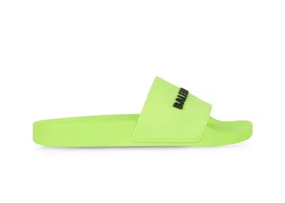 Pre-owned Balenciaga Pool Slide (women's) Sneakers In Fluo Yellow