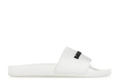 Pre-owned Balenciaga Pool Slide (women's) Sneakers In White/black