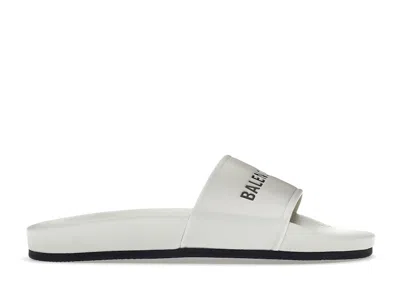 Pre-owned Balenciaga Pool Slide (women's) Sneakers In White/black