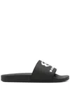 Balenciaga Rubber Slide Sandals For The Pool In Black