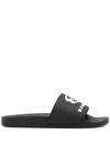 Balenciaga Rubber Slide Sandals For The Pool In Black