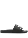 Balenciaga Rubber Slide Sandals For The Pool In Black