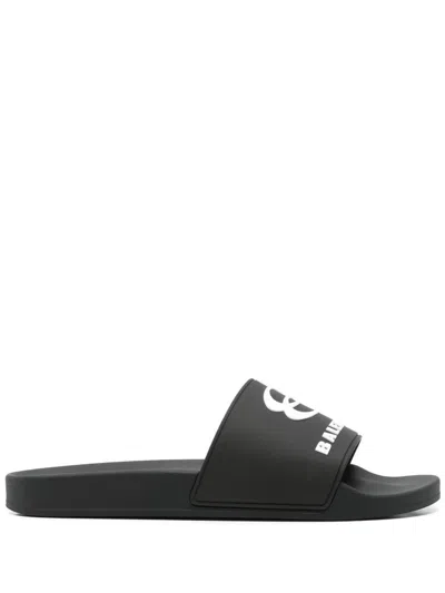 Balenciaga Rubber Slide Sandals For The Pool In Black
