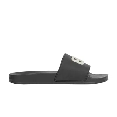 Pre-owned Balenciaga Pool Slides 'black Glow' | Men's Size 45