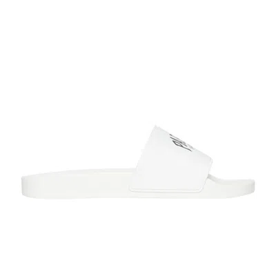 Pre-owned Balenciaga Pool Slides 'cities Paris - White' | Men's Size 37