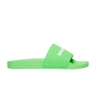 Pre-owned Balenciaga Pool Slides 'fluo Green' | Men's Size 44