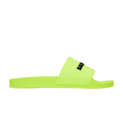 Pre-owned Balenciaga Pool Slides 'fluo Yellow' | Men's Size 45