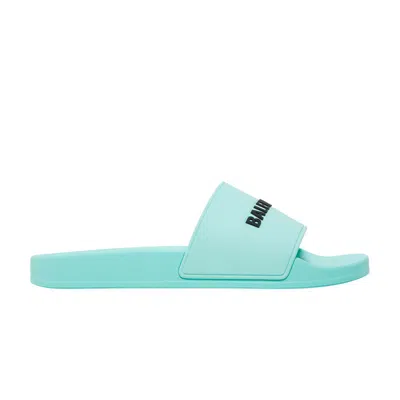 Pre-owned Balenciaga Pool Slides 'mint' | Green | Men's Size 44