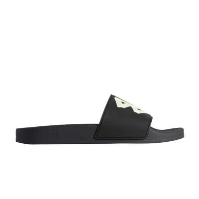 Pre-owned Balenciaga Pool Slides 'tape Type Logo - Black Yellow' | Men's Size 40