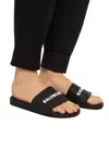 Balenciaga Logo-embroidered Pool Sliders In Black
