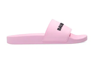 Pre-owned Balenciaga Pool Slides (women's) Sneakers In Pink/black