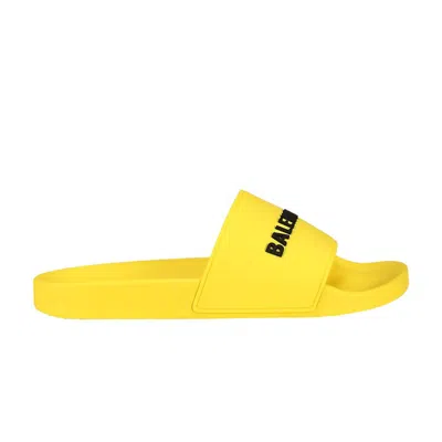 Pre-owned Balenciaga Pool Slides 'yellow Black' | Men's Size 42